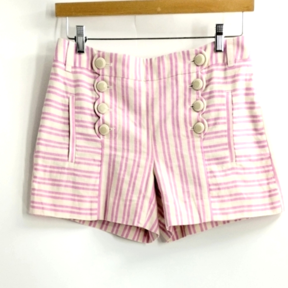 Anthropologie Cartonnier Shorts Pink Scallop Sailor‎ Button